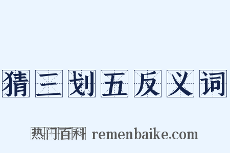 猜三划五反义词是什么意思的图片